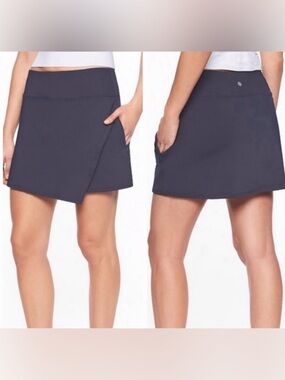 Athleta Volley Skort Navy Blue Non Slip Shorts Pockets Size XL